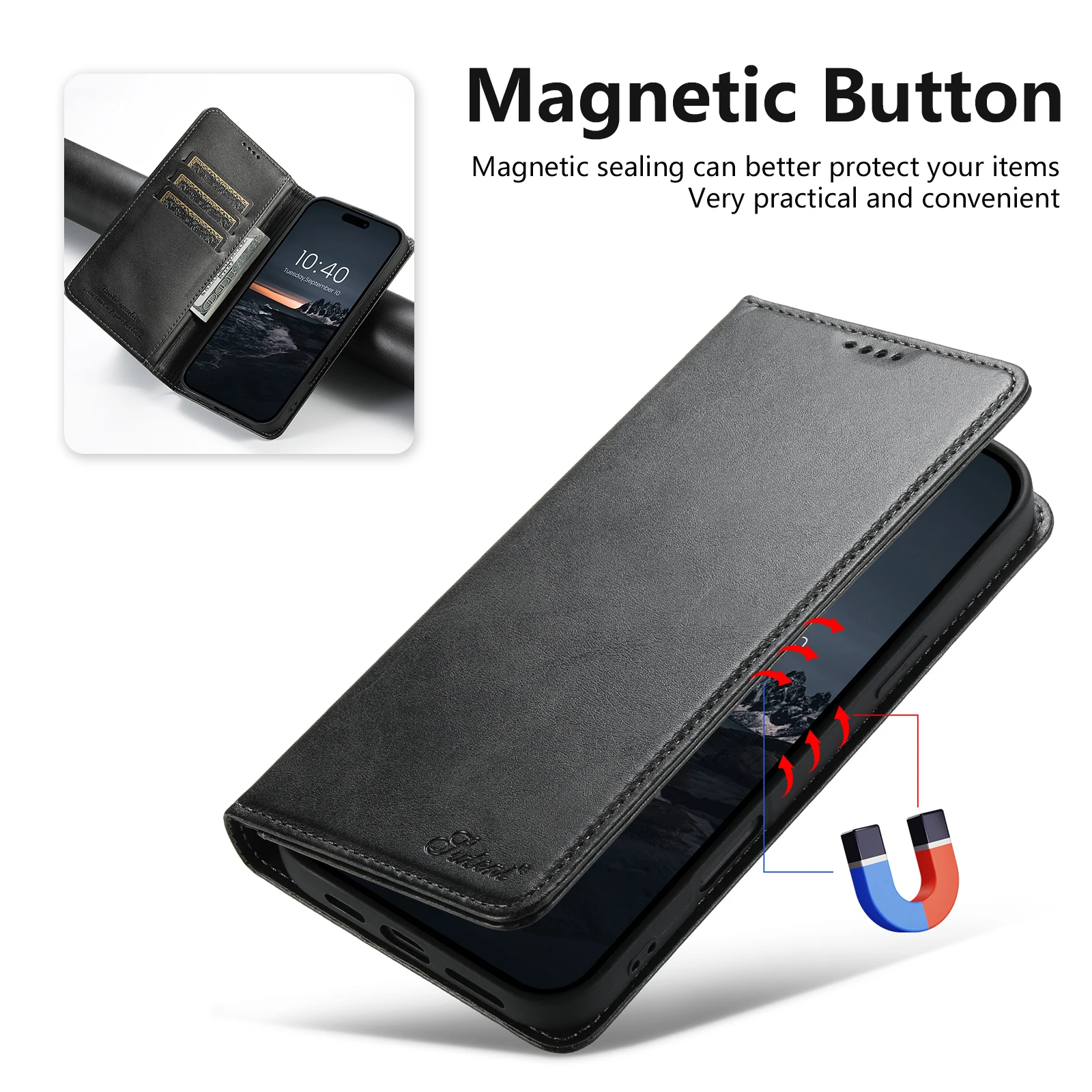 Роскошный кожаный чехол SUTENI – обзор и цена Leather Folio Wallet Case