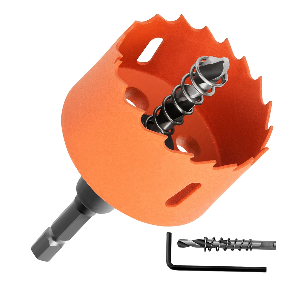 1PC pomarańczowy otwieracz bimetaliczny 6.35mm MAX Habdle 17-80mm M42 wielofunkcyjne wiertło do drewna do płyt gipsowo-kartonowych z tworzywa sztucznego