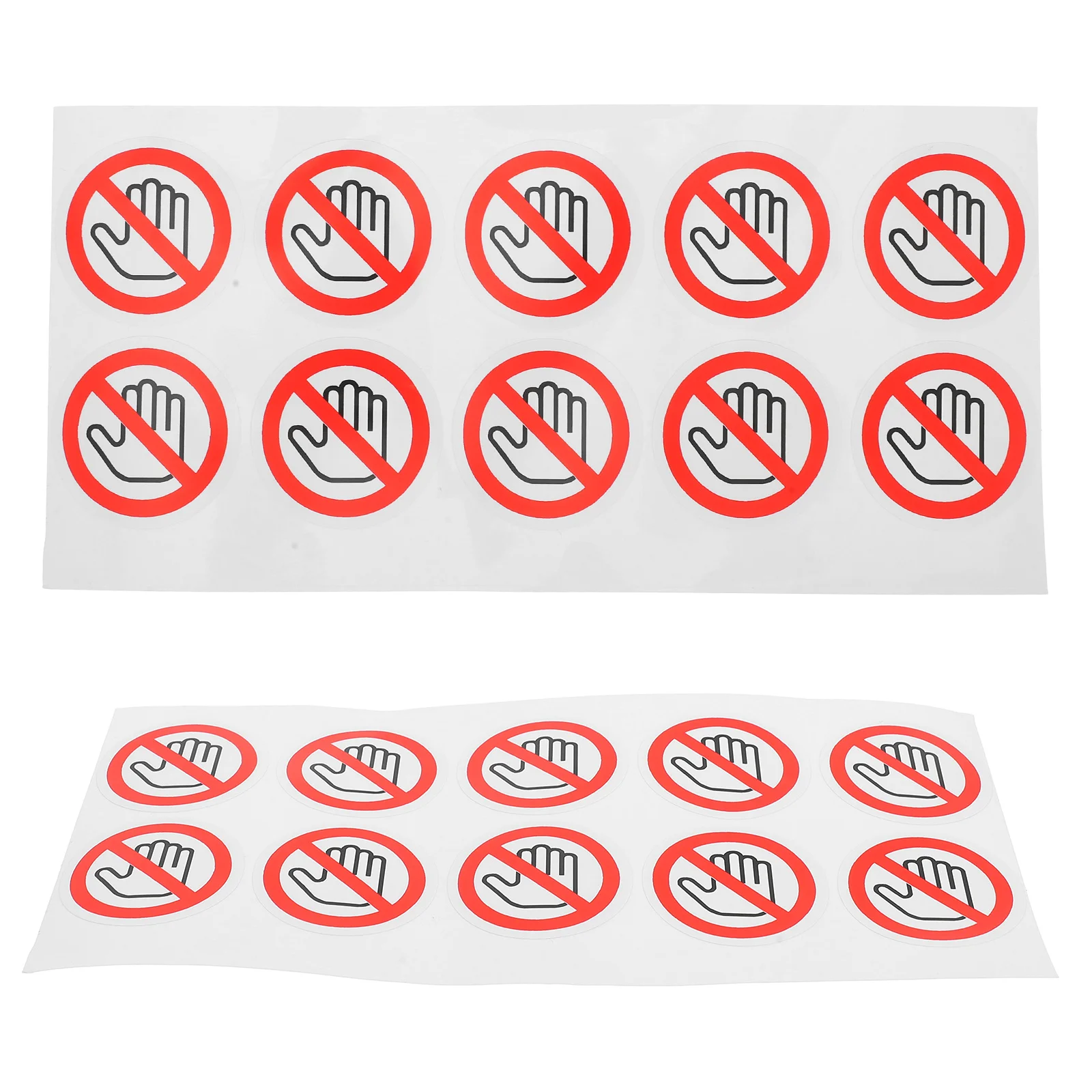 20Pcs Do Not Touch Warning Labels High Visibility Safety Stickers Round 40Mm Red Black White Vinyl Decals for Machinery