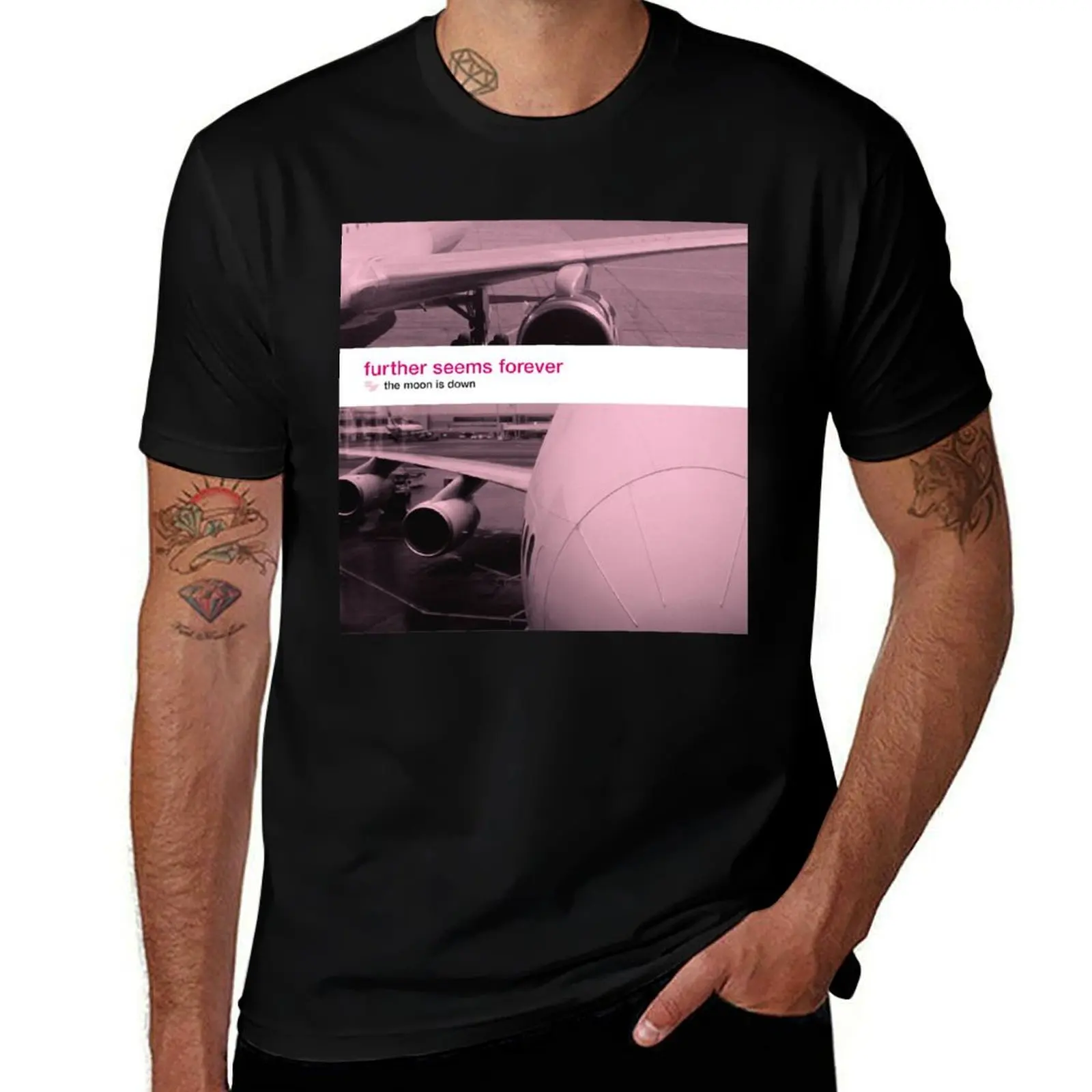 T-shirt décontracté à imprimé style rétro - Further Seems Forever - The Moon Is Down