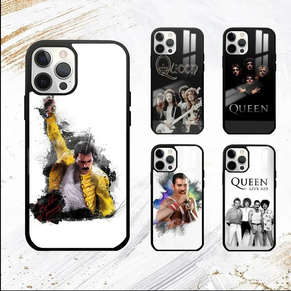 Queen-Queen F-Freddie M-Mercury Phone Case For iPhone 16 15 14 13 12 11 Pro Max Plus Mini PC Mirror Fashion  phone case