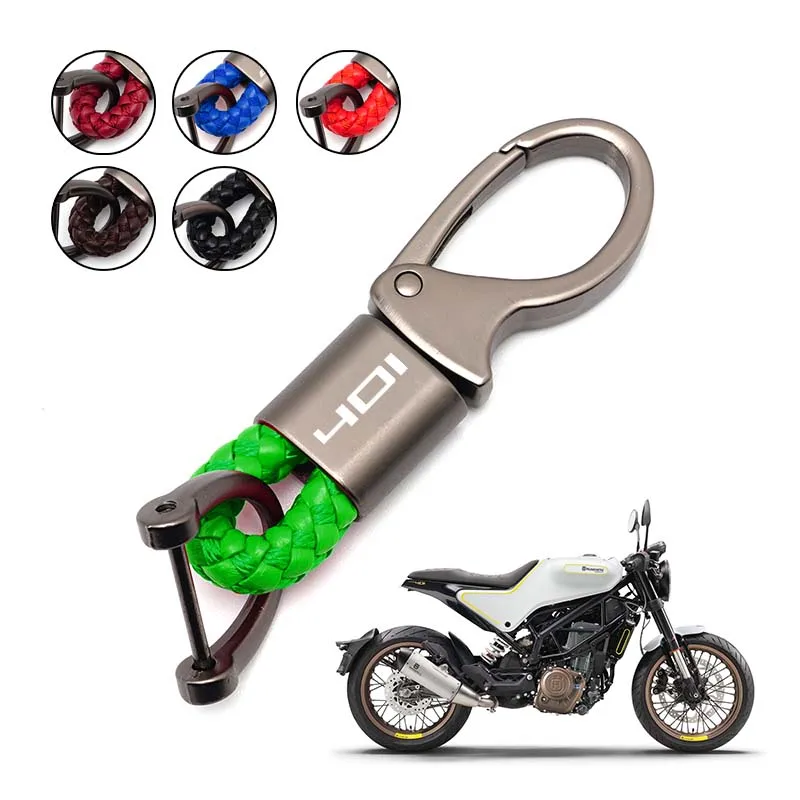 For Husqvarna 401 Motorcycle Accessories Custom 401 High Quality Alloy Keychain Fashion Braided Rope Moto Keyring