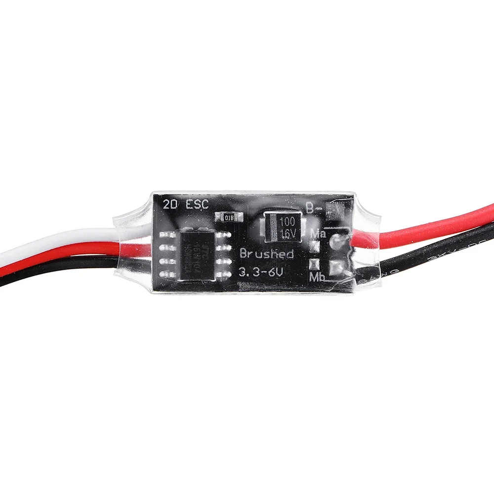 2.7A 1S Bidirectional Micro Brushed ESC 3.3-6V Winch Reversing with Overheat Out of Control Protection for RC Car Airplanes