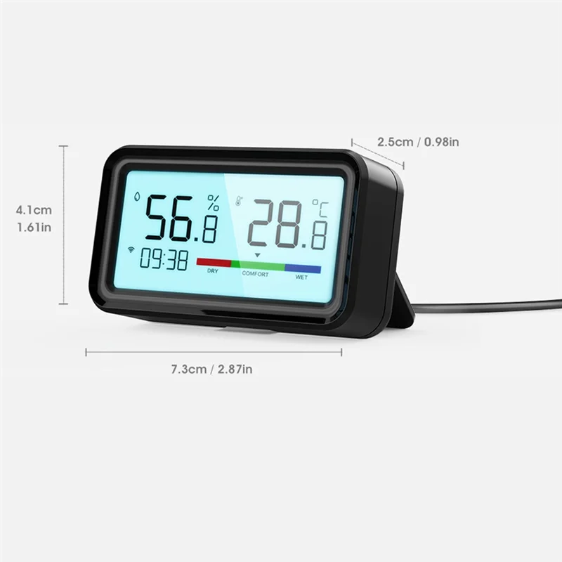 AEE4-Tuya Smart Wifi Temperature And Humidity Sensor Wireless Thermometer Hygrometer With LCD Home Remote Linkage Alarm