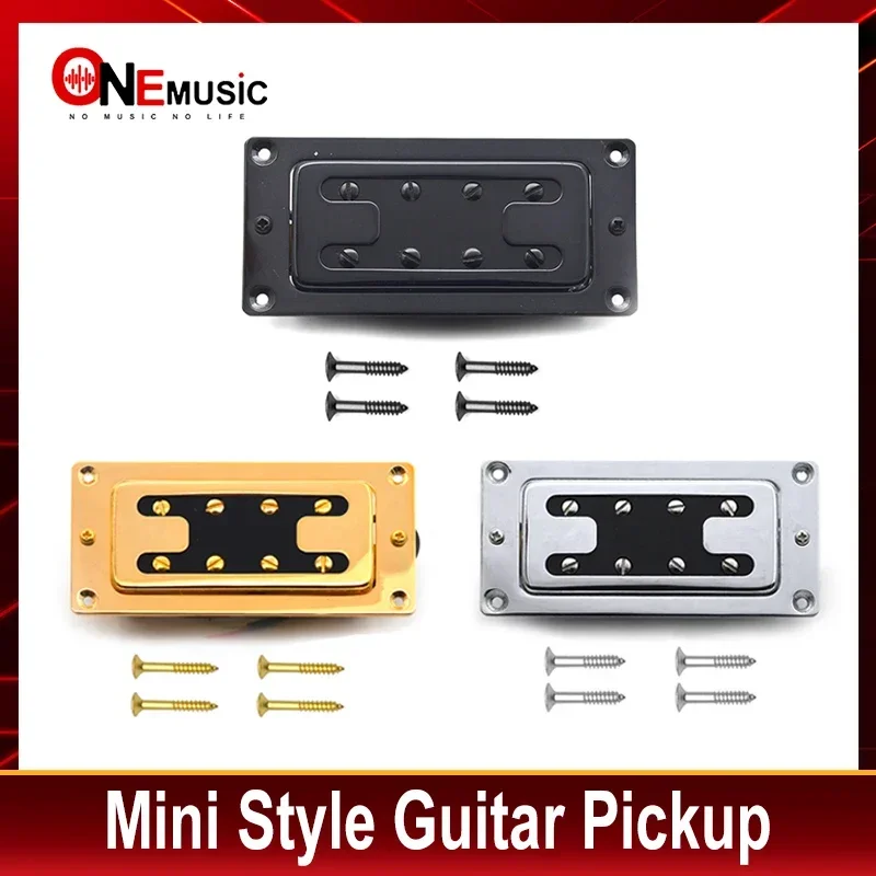 

Mini Style Two Line 8 Hole Electric Bass Humbucker Pickup Neck/Bridge Pickup Black Gold Chrome