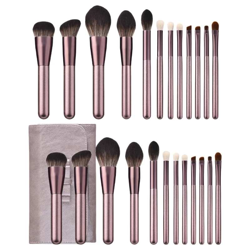 

12 Pcs Basic Essentials Brush Set Makeup Brush Set Cosmetic Brush with Bag Blending Brush Full Face Make Up Brushes