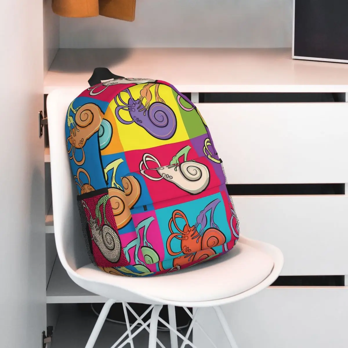 Mochila con ilustración colorida de Anatomía de oído interior para adolescentes, mochila escolar informal para niños, bolso de hombro para computadora portátil