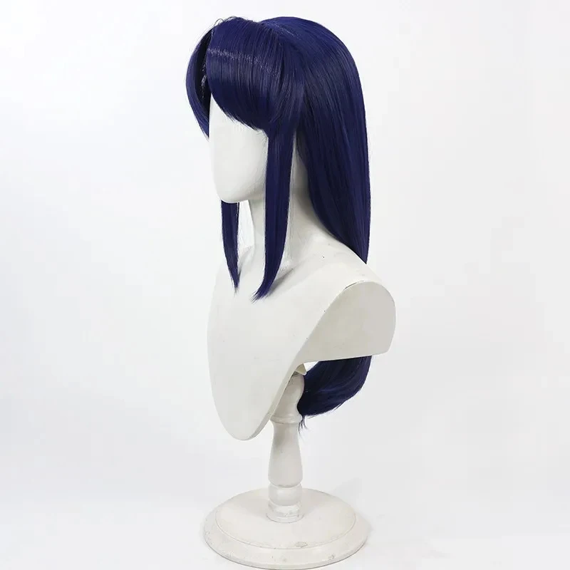 古典的なアニメヒロインのアカネと同じスタイルのダークブルーコスプレウィッグ、ロールプレイングコスチューム用に特別にデザインされた人気キャラクター-yy-89