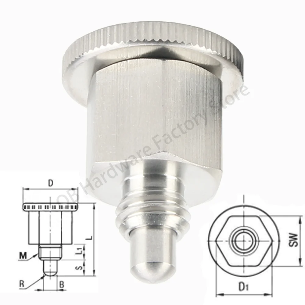 High Quality QB213 M6/8/10 Carbon/Stainless Steel Return Type Mini Index Plunger Pins Locating Pins image 6