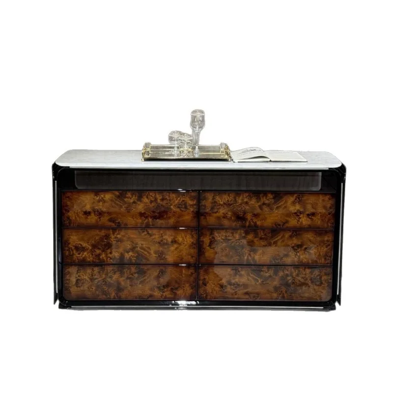 

High-end dendropic piano lacquered sideboard, Italian light luxury entrance cabinet