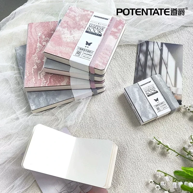 POTENTATE Seamless 400g Cotton Fine Line  Sketchbook Flip Pocket Book Fishing Book Account Travel Portable Small Square Book