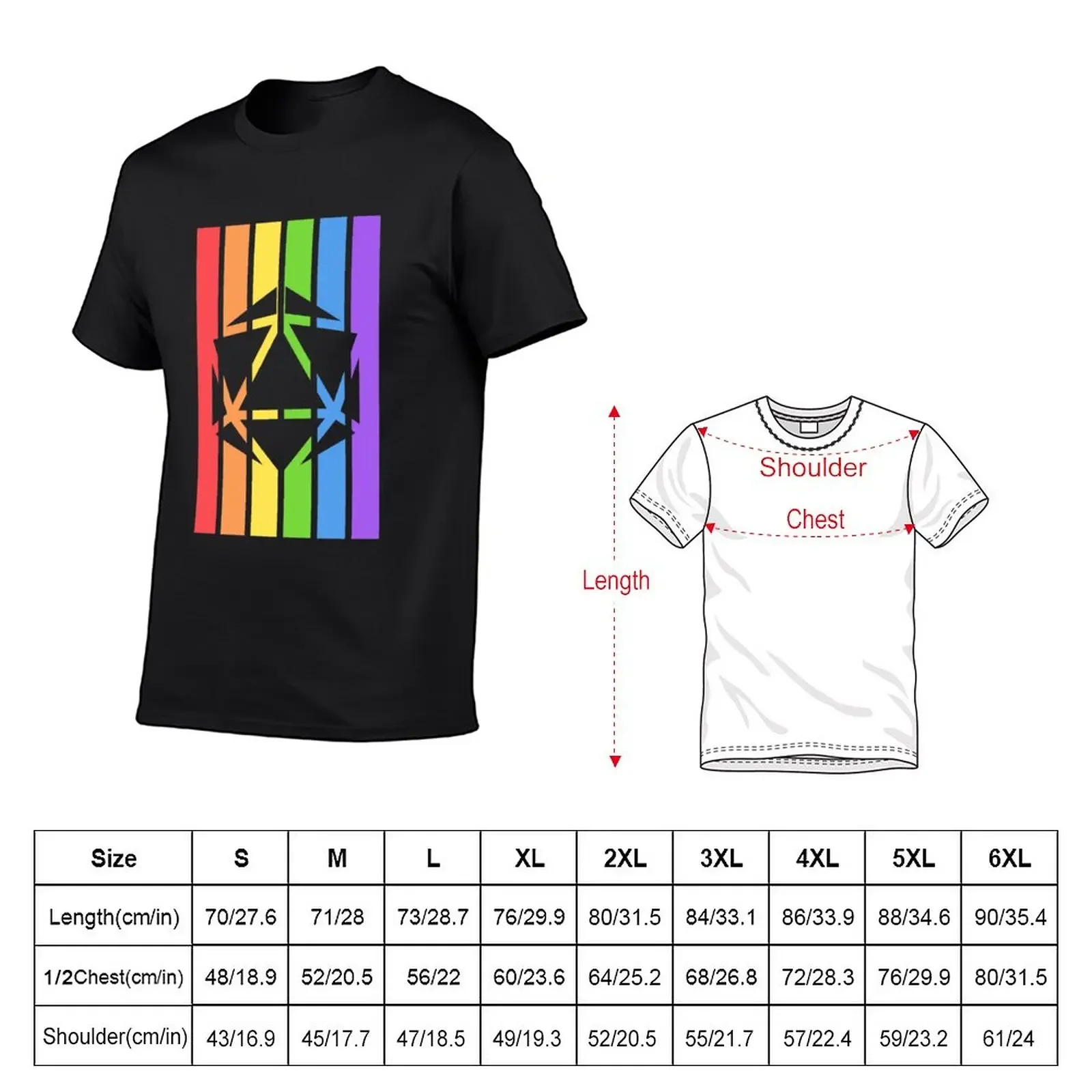 Rainbow Flag D20 Polyhedral Dice T-Shirt anime funnys graphics mens big and tall t shirts