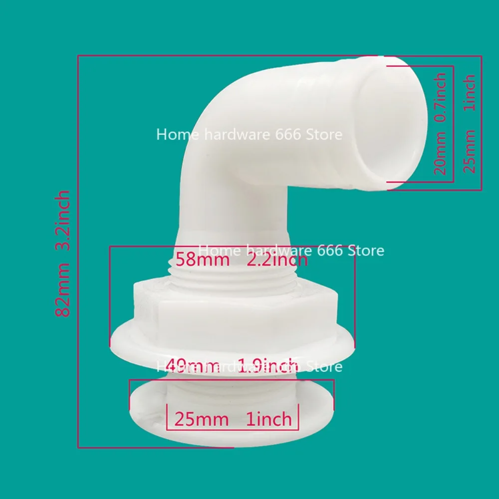 النايلون الأبيض 90 درجة نزح استنزاف البلاستيك منفذ حقن المياه مكافحة الشيخوخة ملحقات مدخل المياه البحرية