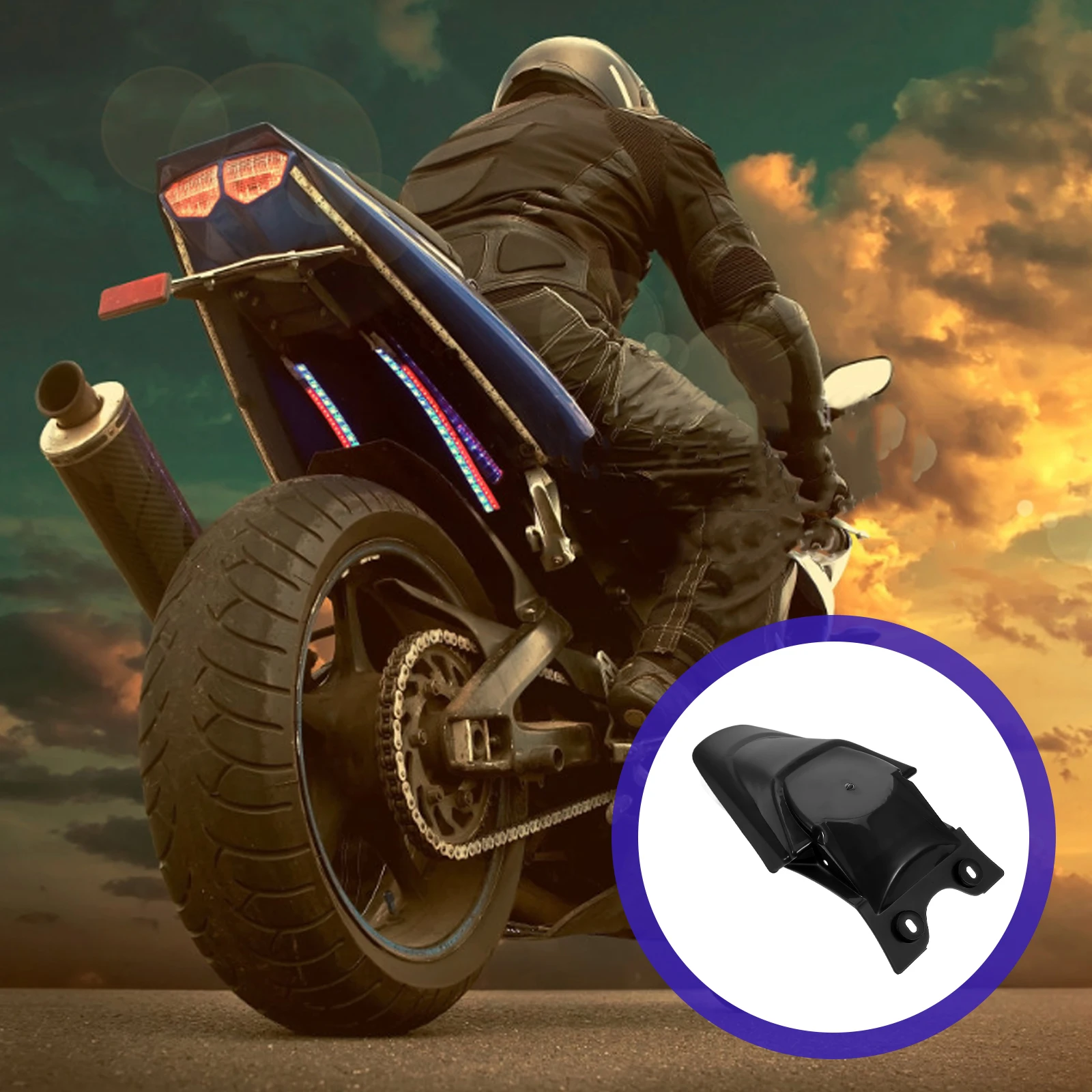 

Rear Motorcycle Mudguard Plastic Wheel Protector Black Back Mud Flap Splash Guard For Bike Universal Durable Lightweight Easy