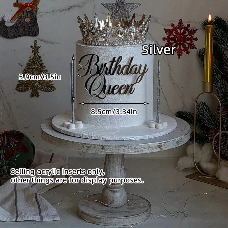 Tortenaufsatz aus Acryl, alles Gute zum Geburtstag, Königin, Prinzessin, geeignet für Mädchen, Geburtstagsparty, Kuchendekoration, Mädchen Mizwa-Babyparty – Detail 10