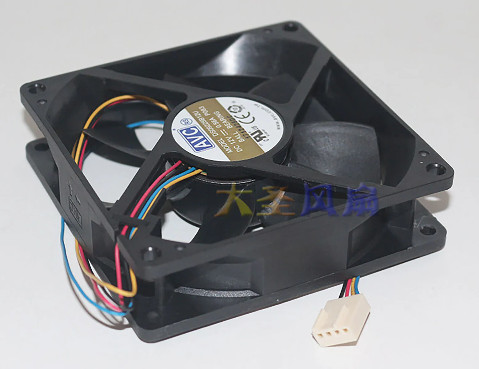 12V 9CM 4-Line PWM Fan DS09225B12U Black