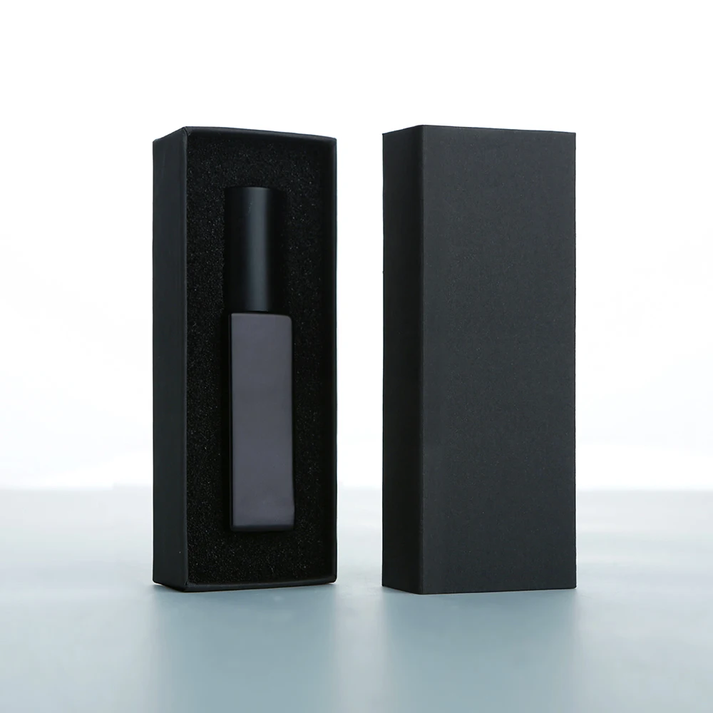 30/40 個 10 ミリリットルプレミアム電気メッキ黒厚いガラスマット香水スプレーボトル、再利用可能、絶妙なボックス付き