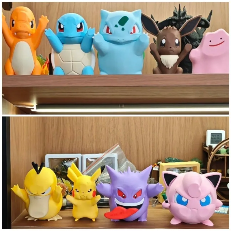 

3D Printed Pokemon Window Decoration Cute Pikachu Gengar Bulbasaur Squirtle Jigglypuff Charmander Psyduck Home Decor Figurine