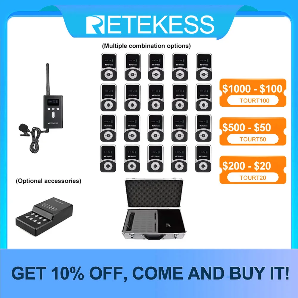 

Retekess T130S Tour Guide System Tour Guide Wireless Audio System Radio Guide For Excursion Translation Church Training Museum