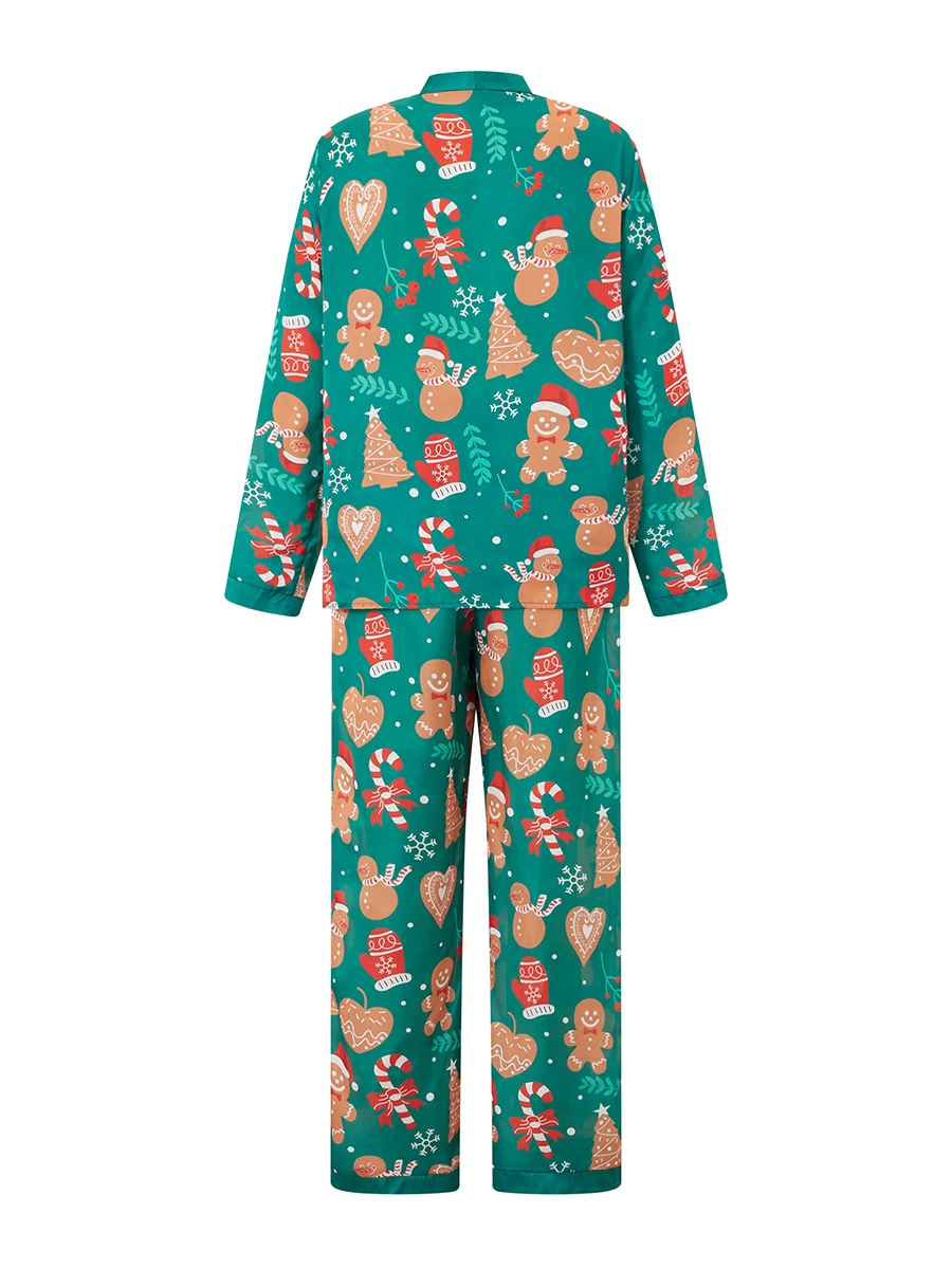 Women Christmas Pajamas Lounge Set Snowman Christmas Tree Print Long Sleeve Tops and Pants 2 Piece Loungewear Outfits