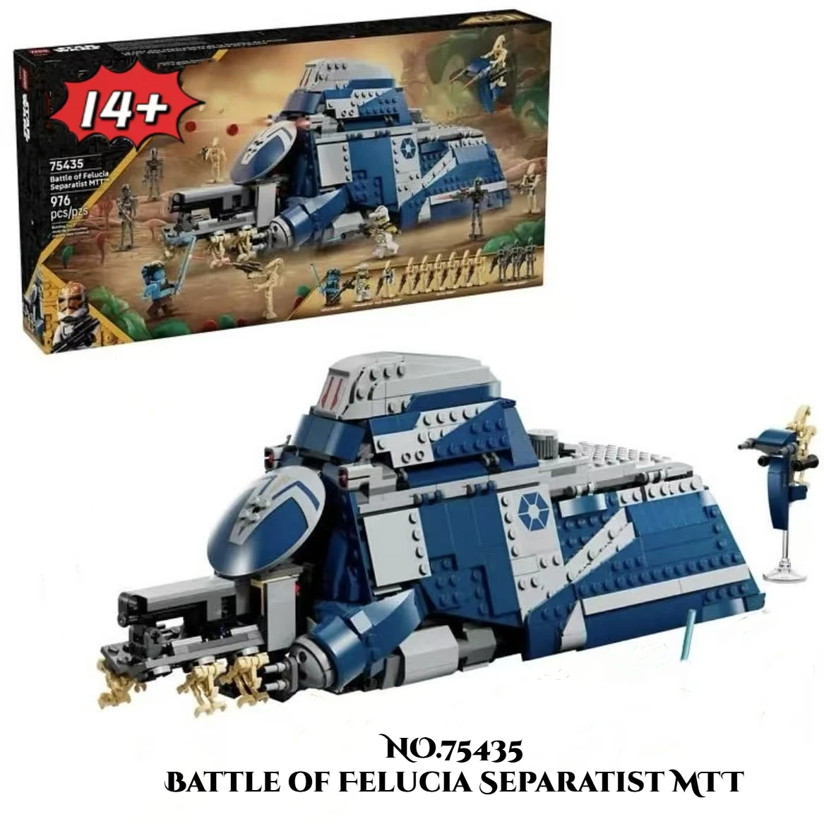MINISO 976PCS MTT 75435 Änderung Raum Krieg Militär MOC SpaceShip Bausteine Modell Ziegel Spielzeug Geburtstag Weihnachten Geschenk