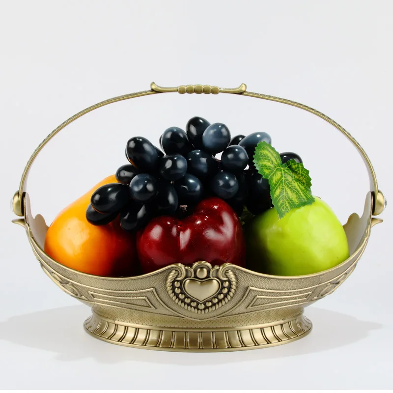 

European household fruit blue metal creative fruit plate ornament light luxury living room coffee table fruit plate snack