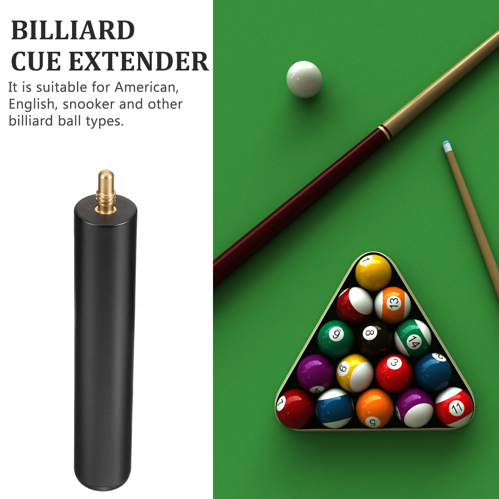 Pool Cue Extender Stick For Billiard Extension Rod Club Prolong Aluminum Alloy Replacement Shaft