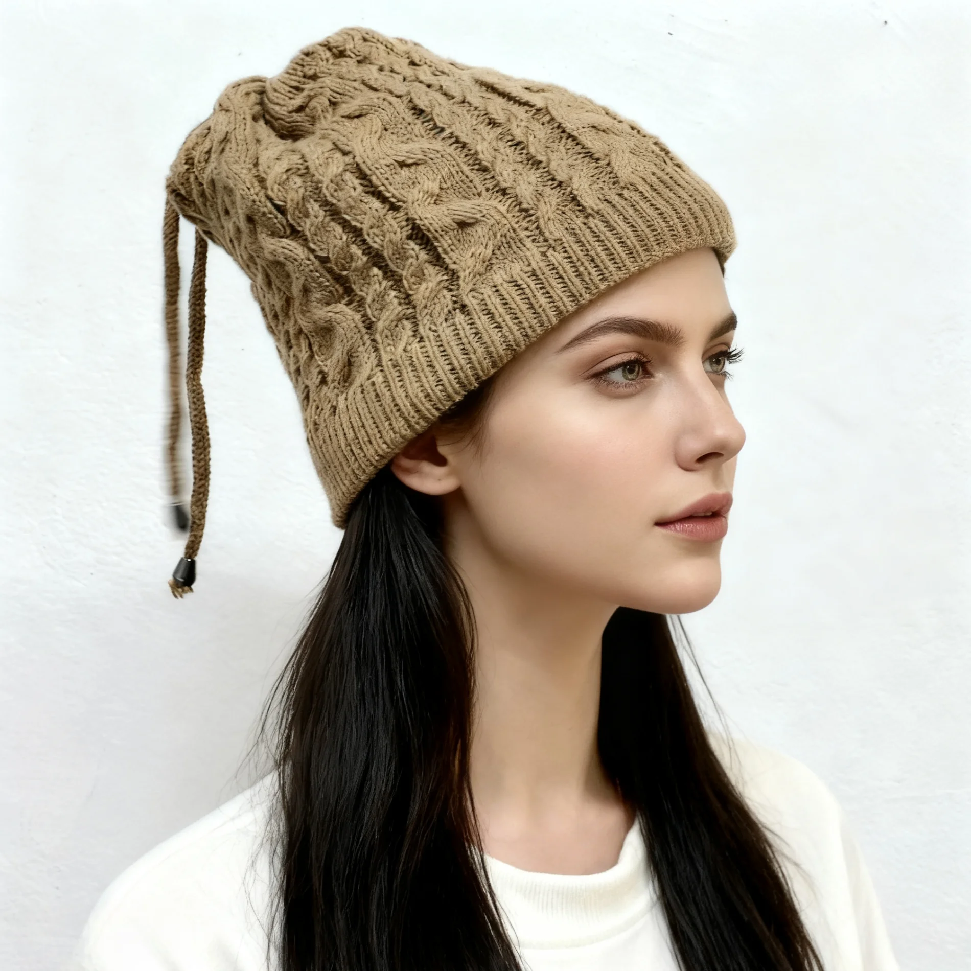 Mehrzweck-Set mit gestrickter Wintermütze und Schal | Warme Thermo-Mütze, Halswärmer, Ski-Gesichtsbedeckung für Damen und Herren, Outdoor, kaltes Wetter – Detail 26