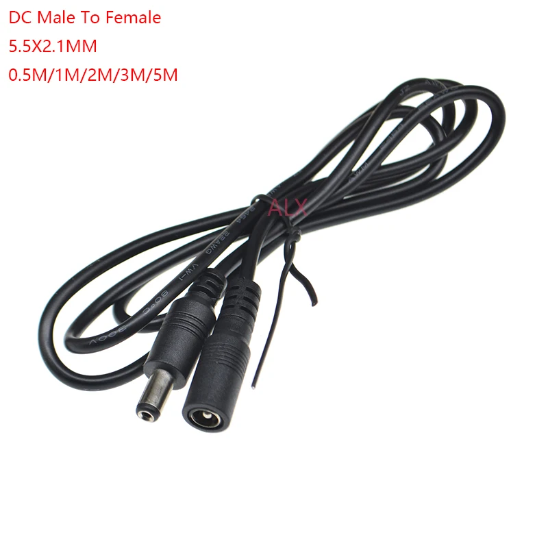 1PCS 5V 12V 5.5*2.1MM DC POWER Extension CABLE MALE TO FEMALE PLUG 5.5X2.1 CONNECTOR with wire for CCTV LED Strip Light 0.5M/1M