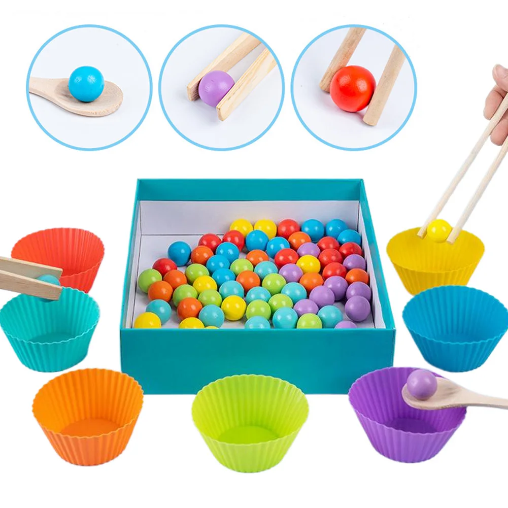 Houten Montessori Rekenkundige Wiskunde Speelgoedset Voorschoolse Wiskunde Onderwijs Speelgoed & Kralen Eetstokjes Lepel voor Kinderen Geschenken