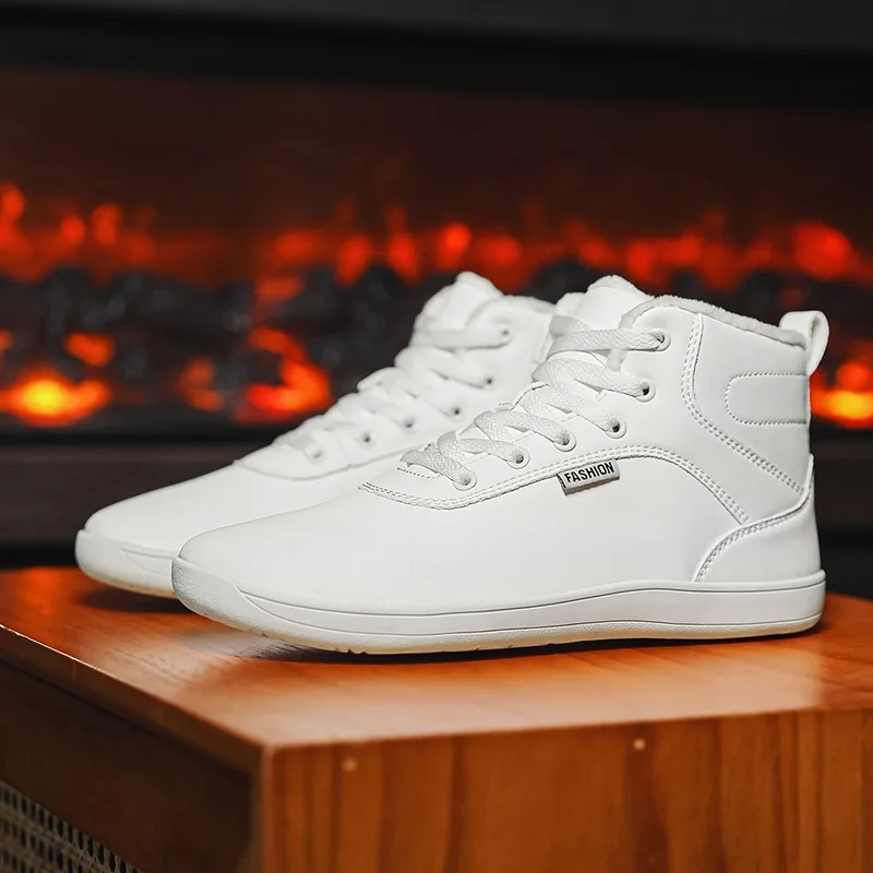 Botas de Nieve de Invierno para Hombre y Mujer, de Punta Ancha, para Exteriores, de Horma Ancha, Estilo Descalzo, de Caña Alta, con Forro de Lana, Cálidas e Impermeables