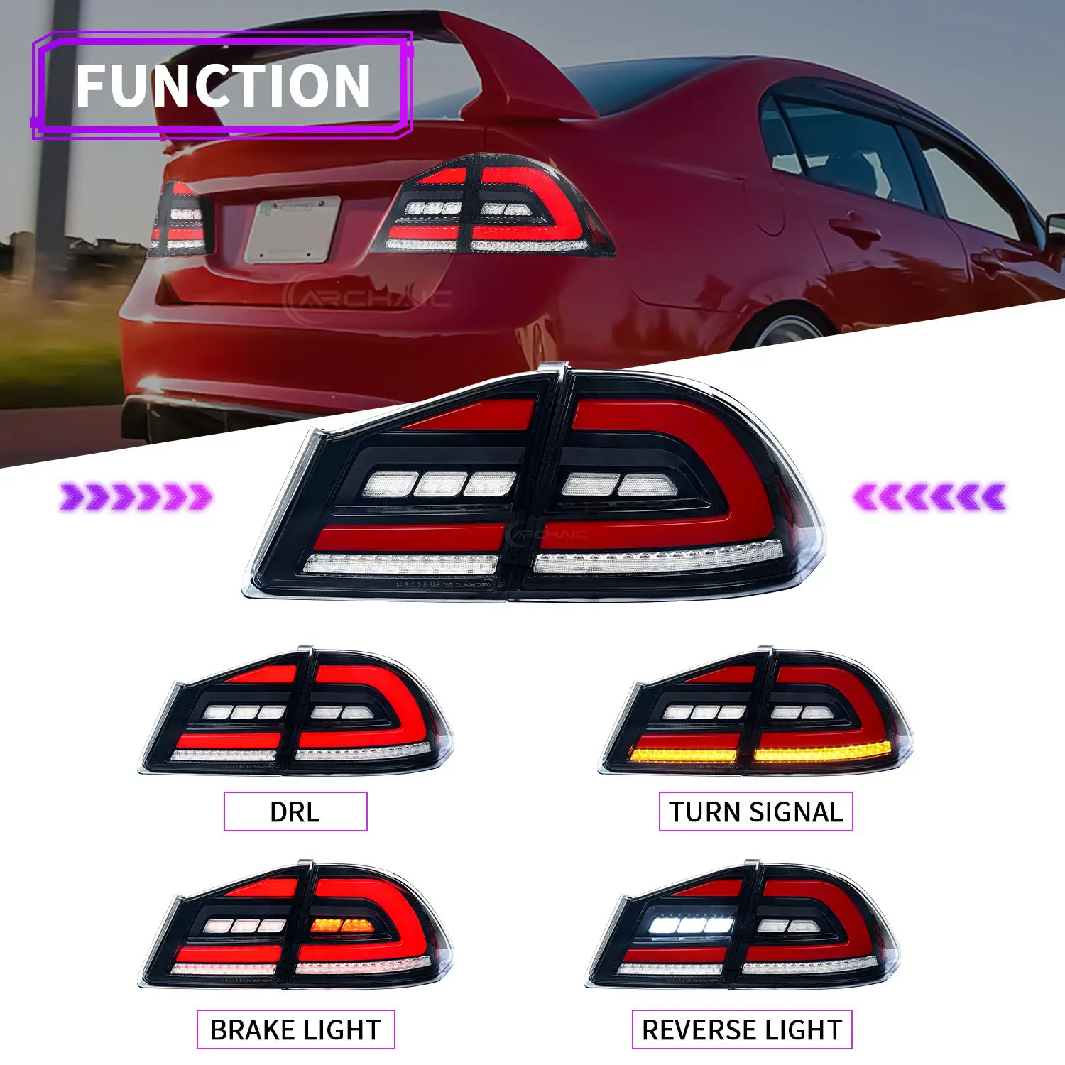 LED Tail Light for Honda Civic FD1 FD3 Type R 2006-2011 8th Gen Tail Lights For Honda Civic FD2 2012 Tail Lights