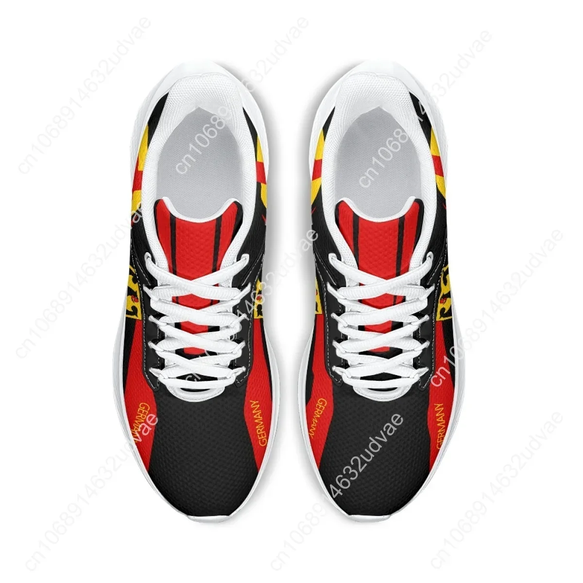 Running Shoes Germany Flag Design Mesh Sneakers Unisex Non-Slip Tennis Outdoor Breathable Cushioning Sneakers 2023