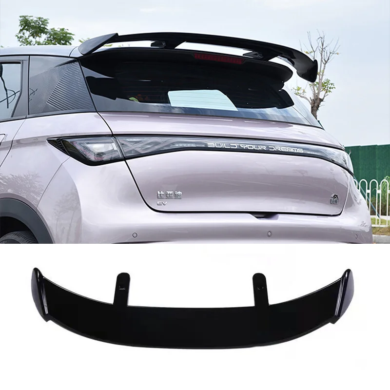 

For BYD Dolphin EV 2021-2026 Rear Roof Trunk Lid Car Spoiler Wing AE Style ABS Plastic Black Carbon Color Exterior Accessories