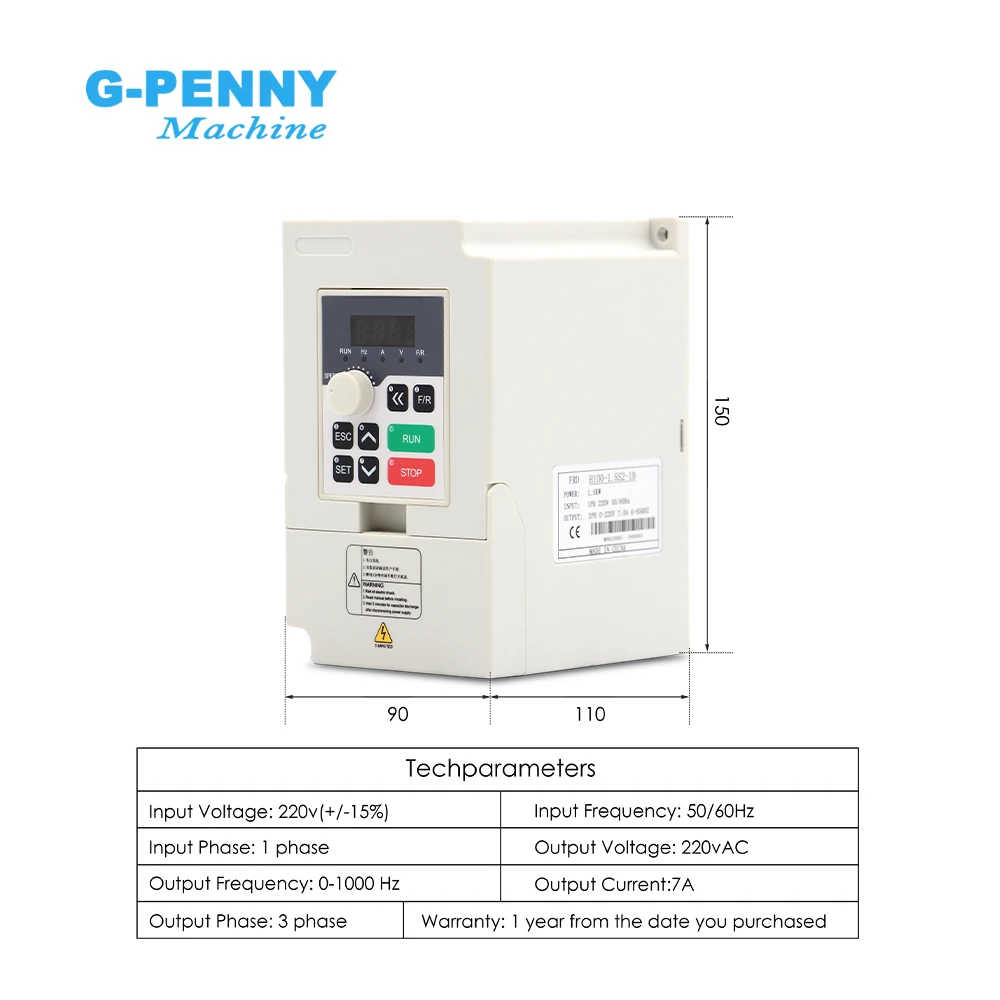 Imagem -04 - G-penny Water Cooled Spindle Kit Suporte de Freqüência e Bomba 65x195 mm H100 1.5kw 0.8kw Pcs Rolamentos