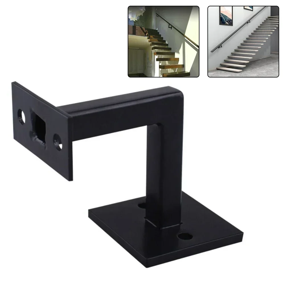 Stair Handrail Bracket Wall Mounted Brackets Wall Support Hand Rail Balustrade Strong Black Fixed Handrail Holder Hardware NEWU