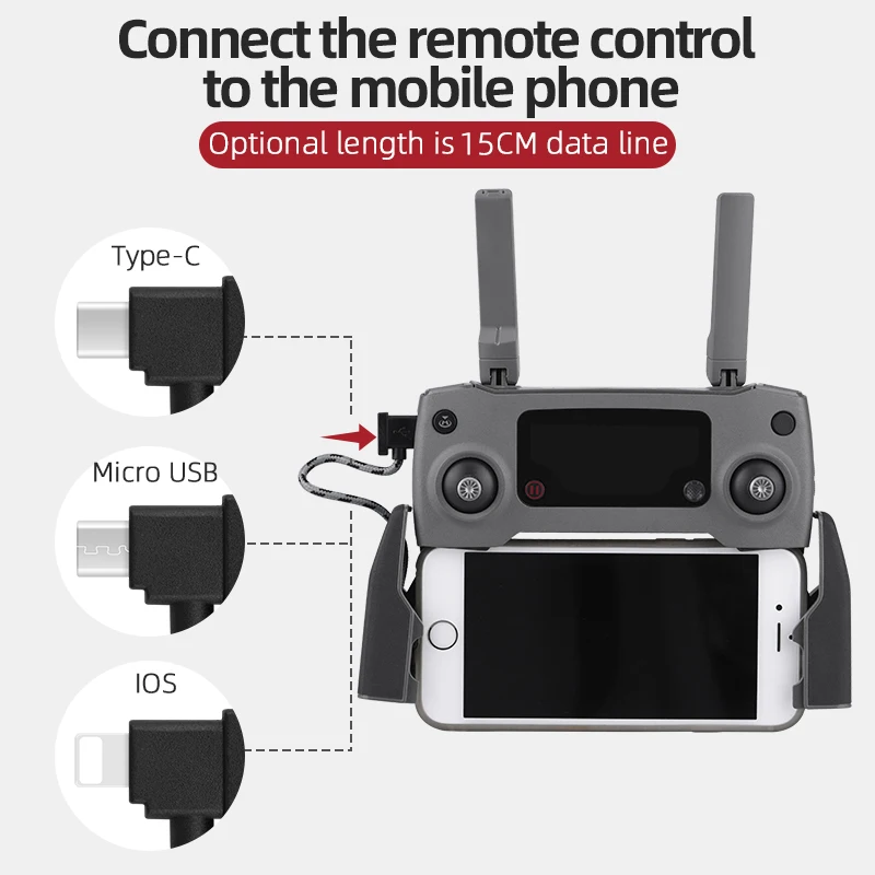 Kabel do transmisji danych dla DJI Mavic Mini/SE/Mavic 2/Mavic Pro/ Mavic Air/Spark pilot Tablet z funkcją telefonu część zamienna Drone akcesoria RC