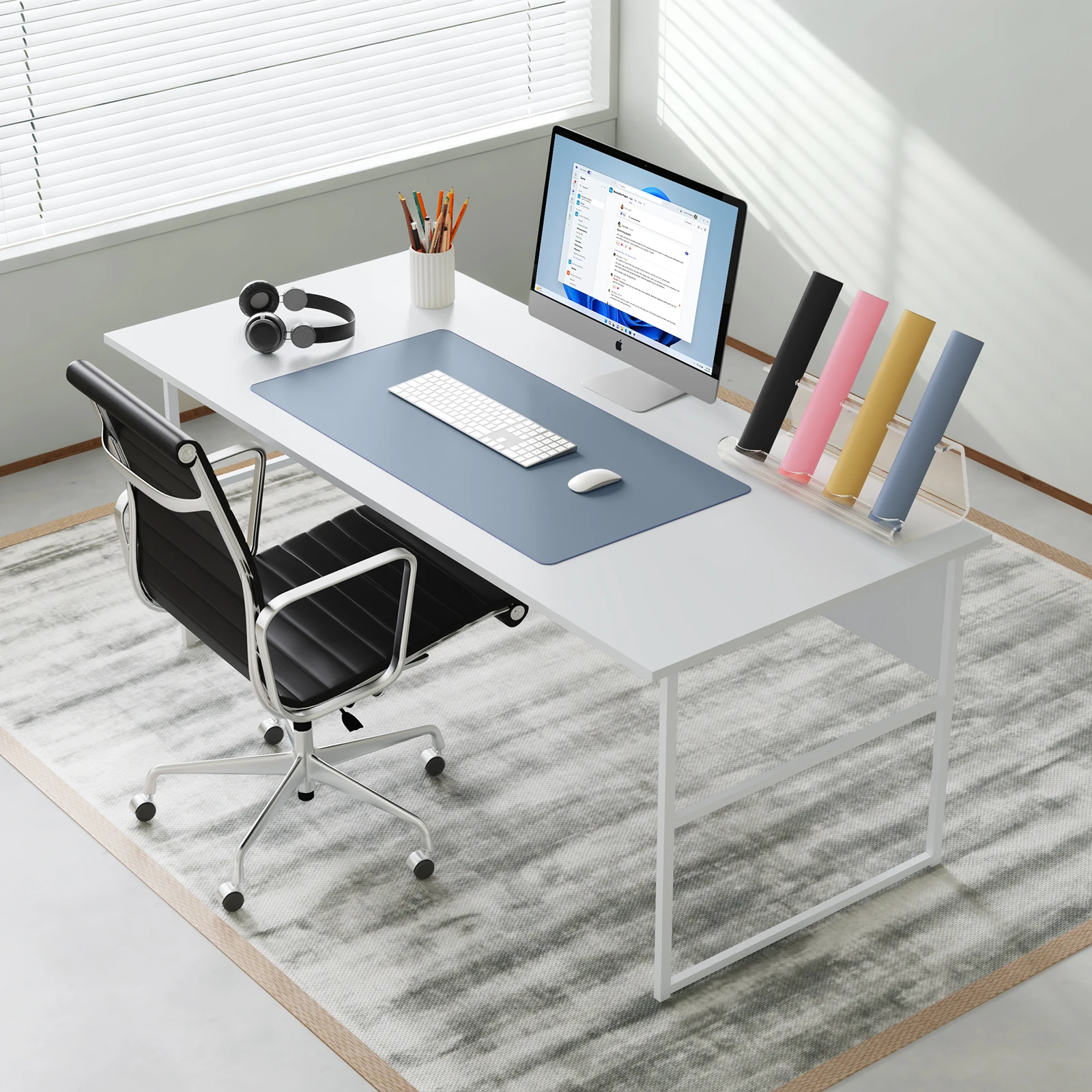 

Large Mouse Pad, Waterproof Office Desk Pad with Stitched Edge, Non-Slip Computer Long Mousepad Desk Mat for Gamer, Office Home