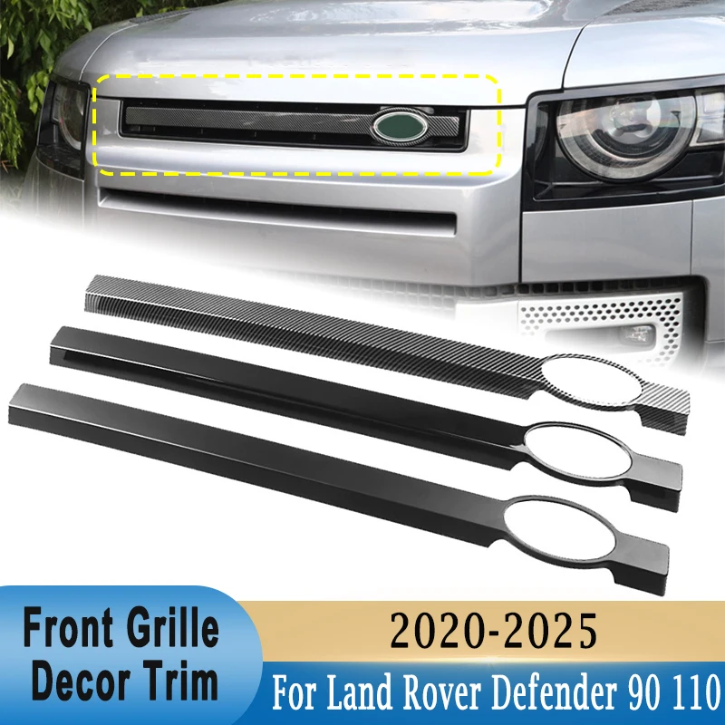 

ABS Car Front Grille Trim Molding Rod Mesh Trim Strip Protector Decoration For Land Rover Defender 90 110 2020-2025 Accessories