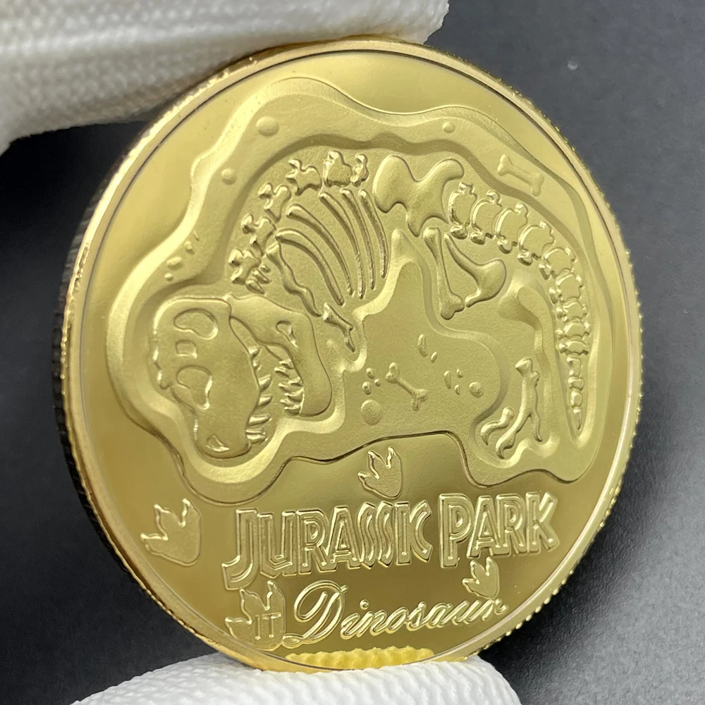 Dinosaur Jurassic Park Gold Coin Collectibles United States Fossil Challenge Coin Movie Souvenir Home Decoration