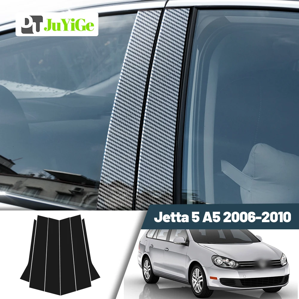 

Glossy Black Carbon Fiber Window Door Deal B C Pillar Post Cover Sticker For Volkswagen Jetta 5 MK5 A5 2006-2010 2007 2008