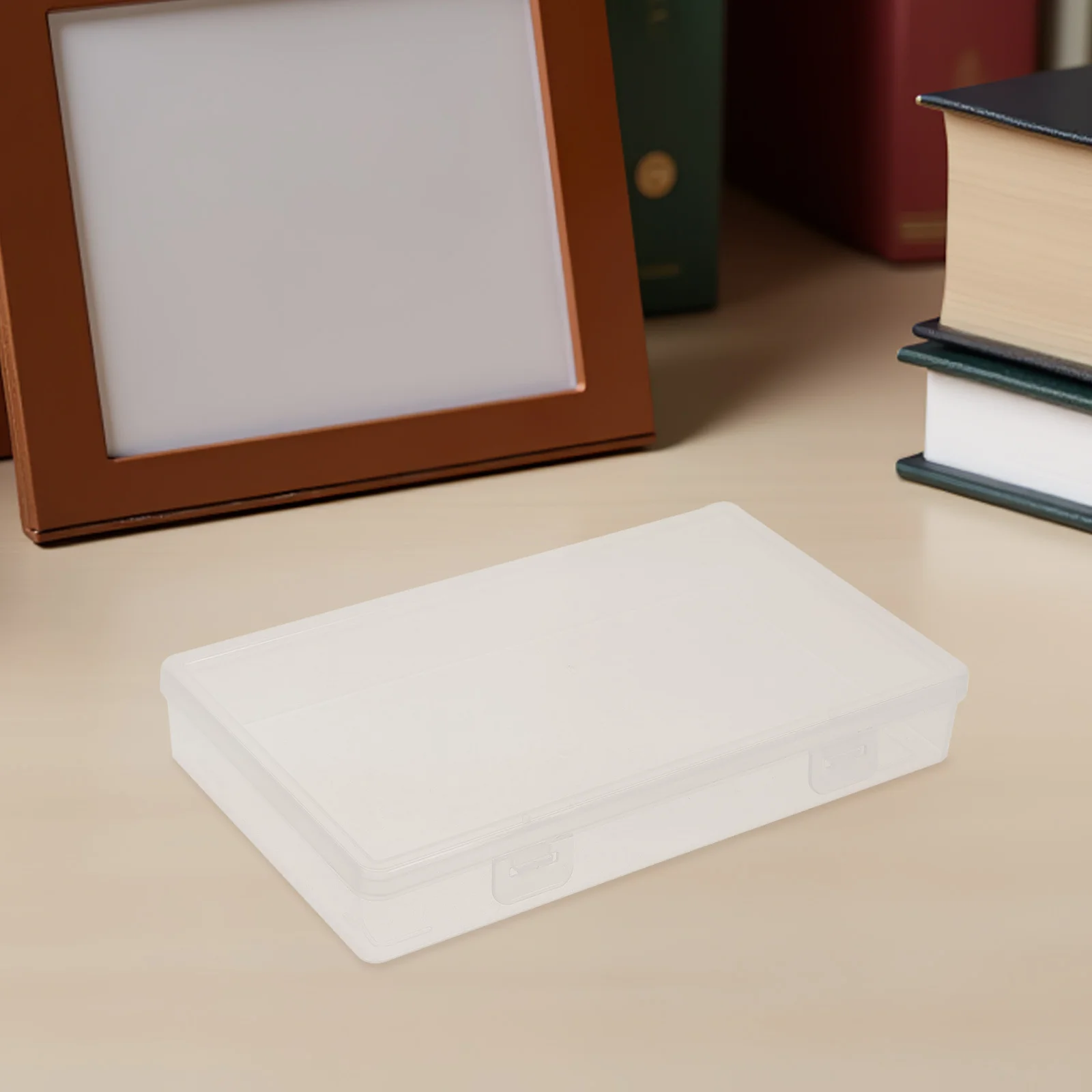 

4Pcs Clear Plastic Currency Organizer Box Compact Cash Tray with Lid for Bills Coins Home Office Money Storage Container