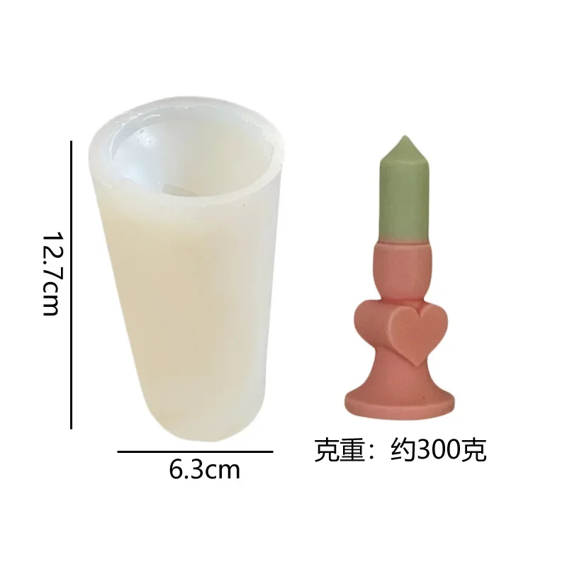 Long Pole Love Candle Holder Silicone Mold Aromatherapy Scented Candle Mold Home Deco Candle Making Supplies