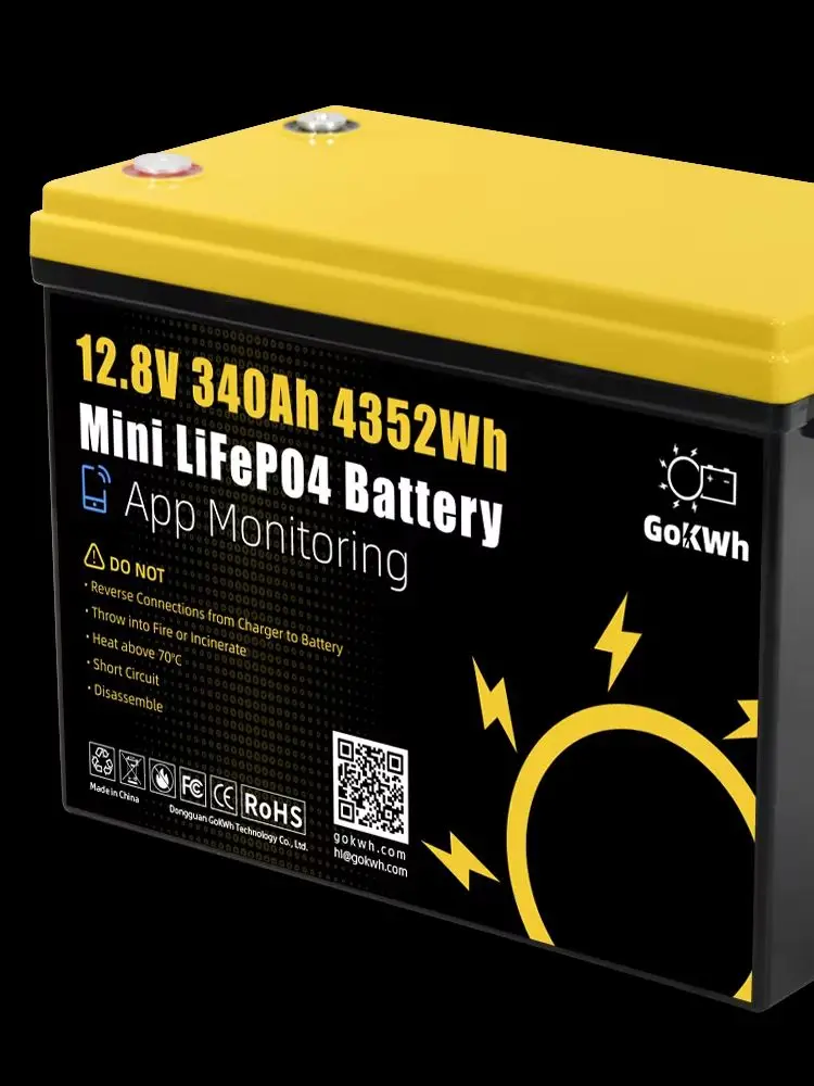 GoKWh Lifepo4 12V 340Ah Batteriepack mit 4S 200A BMS LFP-Zelle, 8000+ Zyklen, DIY 12V 24V für Wohnmobile, Camper, Anhänger, Outdoor, PL Lagerbestand
