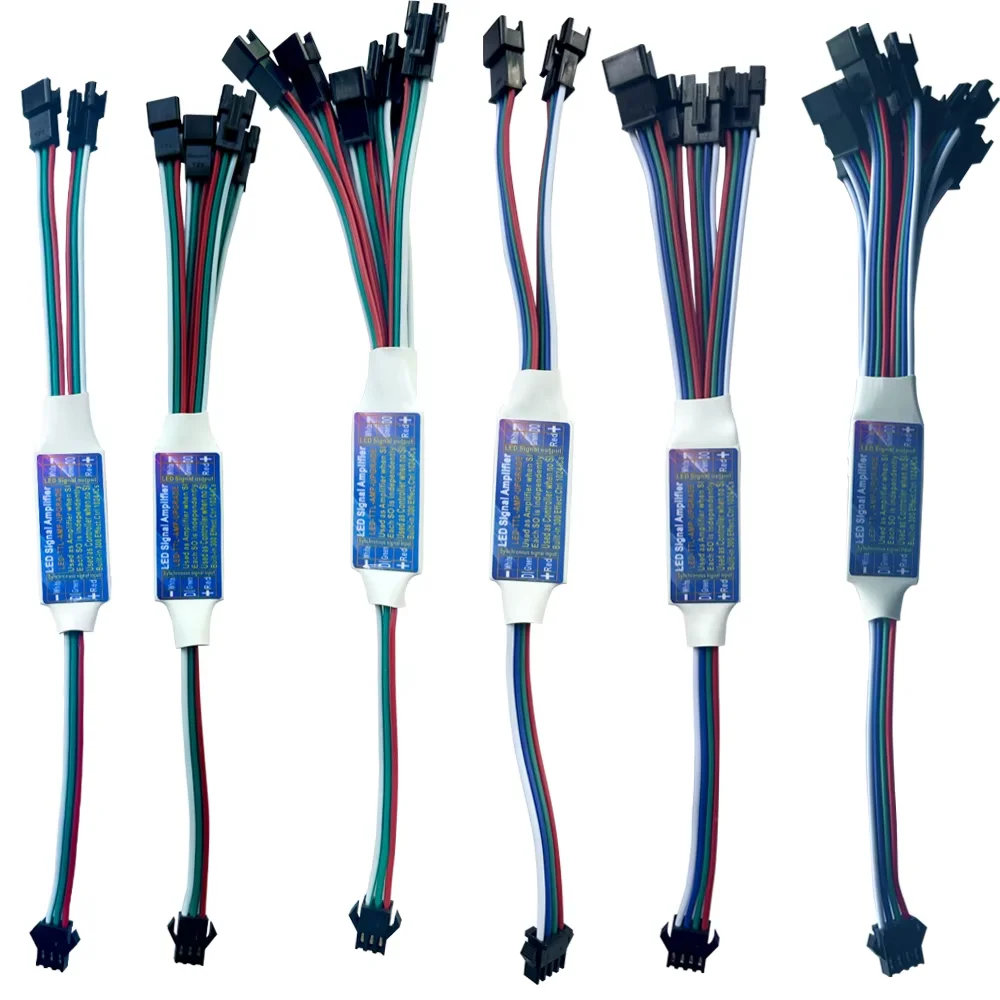 Mini-LED-TTL-Signalverstärker-Repeater-Schalter für die synchrone Steuerung von Lauflichtstreifen, geeignet für WS2815 2812 1 zu 4/8