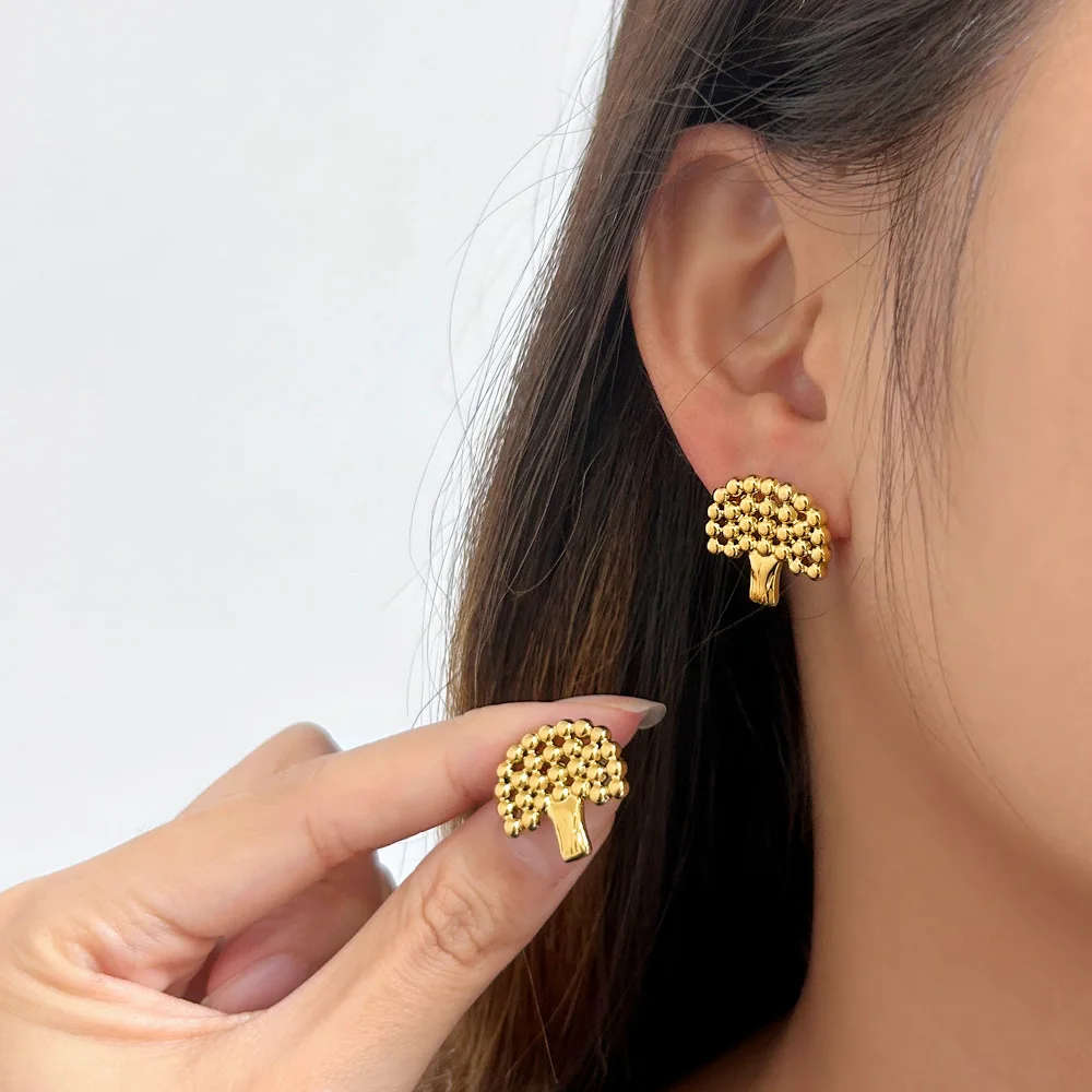 

Серьги-гвоздики в стиле DIY: дизайнерские, с геометрическими бусинами, в европейском и американском стиле, с элементами дерева, из нержавеющей стали.