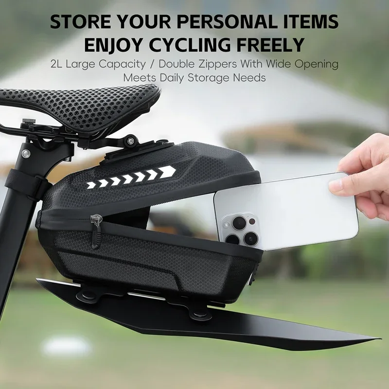 

WEST BIKING Bicycle Saddle Bag With Mudguard Portable Waterproof Cycling Seat Tail Bag MTB Road Bike Storage Bag Bike Accessorie