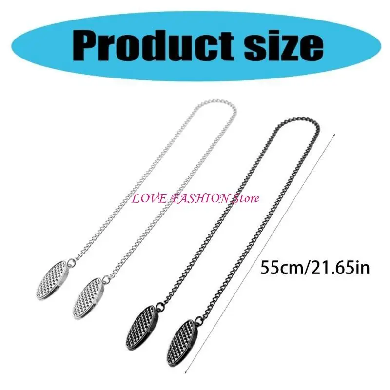 Dental Bib Clips Napkin Clip Chain Lanyard with Chain Metal Bib Holder for Daily Commuters Y166