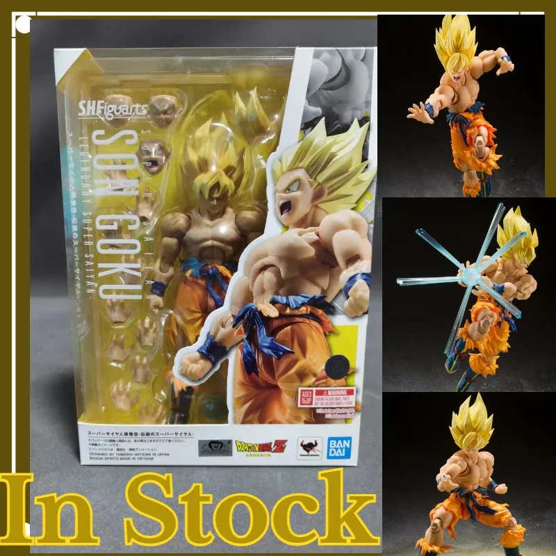 

In Stock Bandai SHFigurats Super Saiyan Son Goku Legendary Super Saiyan Action Figures Exquisite Figures Desktop Decorations