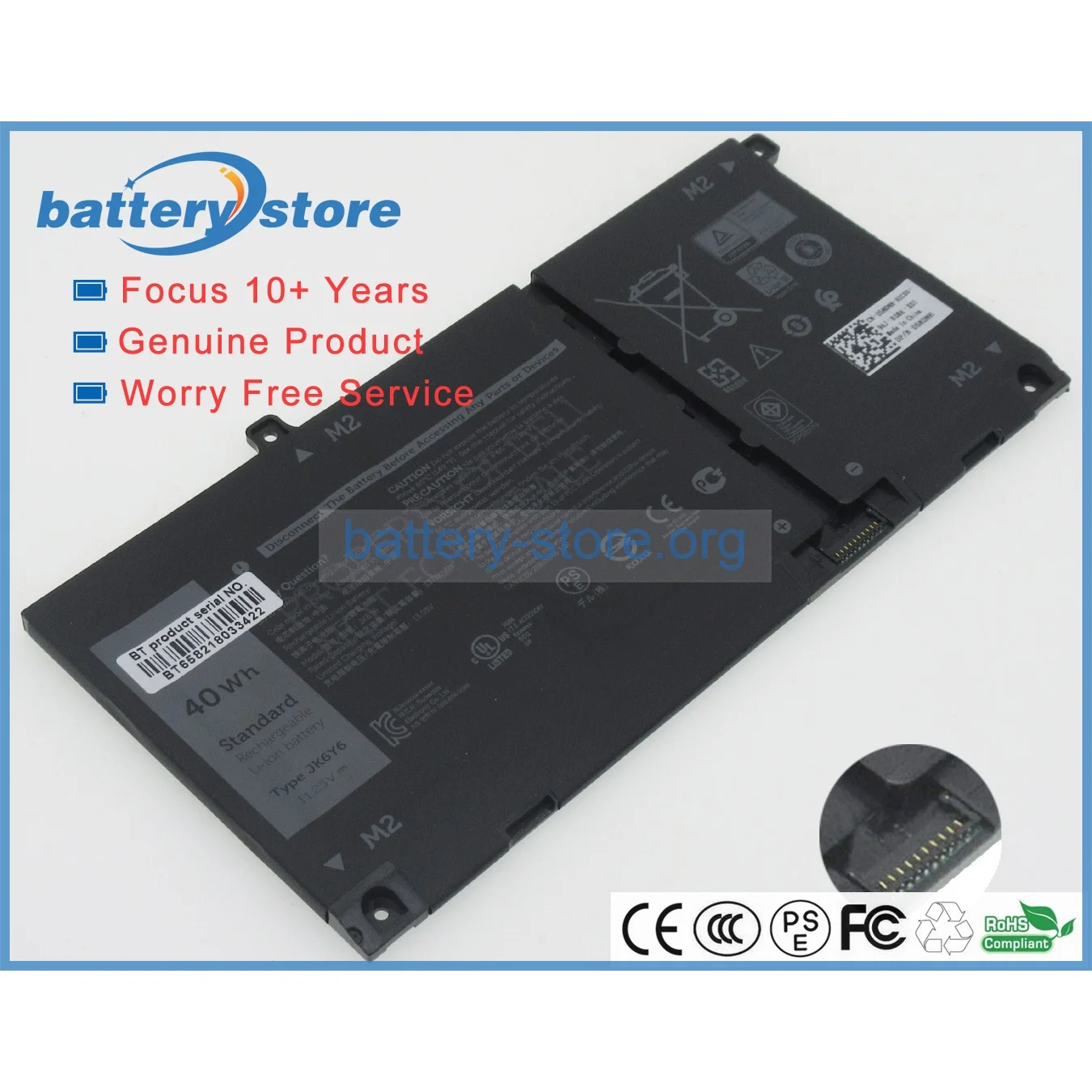 

Genuine laptop batteries for JK6Y6,P101F001,P126G002,0CF5RH,P101F002,002,CF5RH,C5KG6,P126G001,11.25V,3 cell